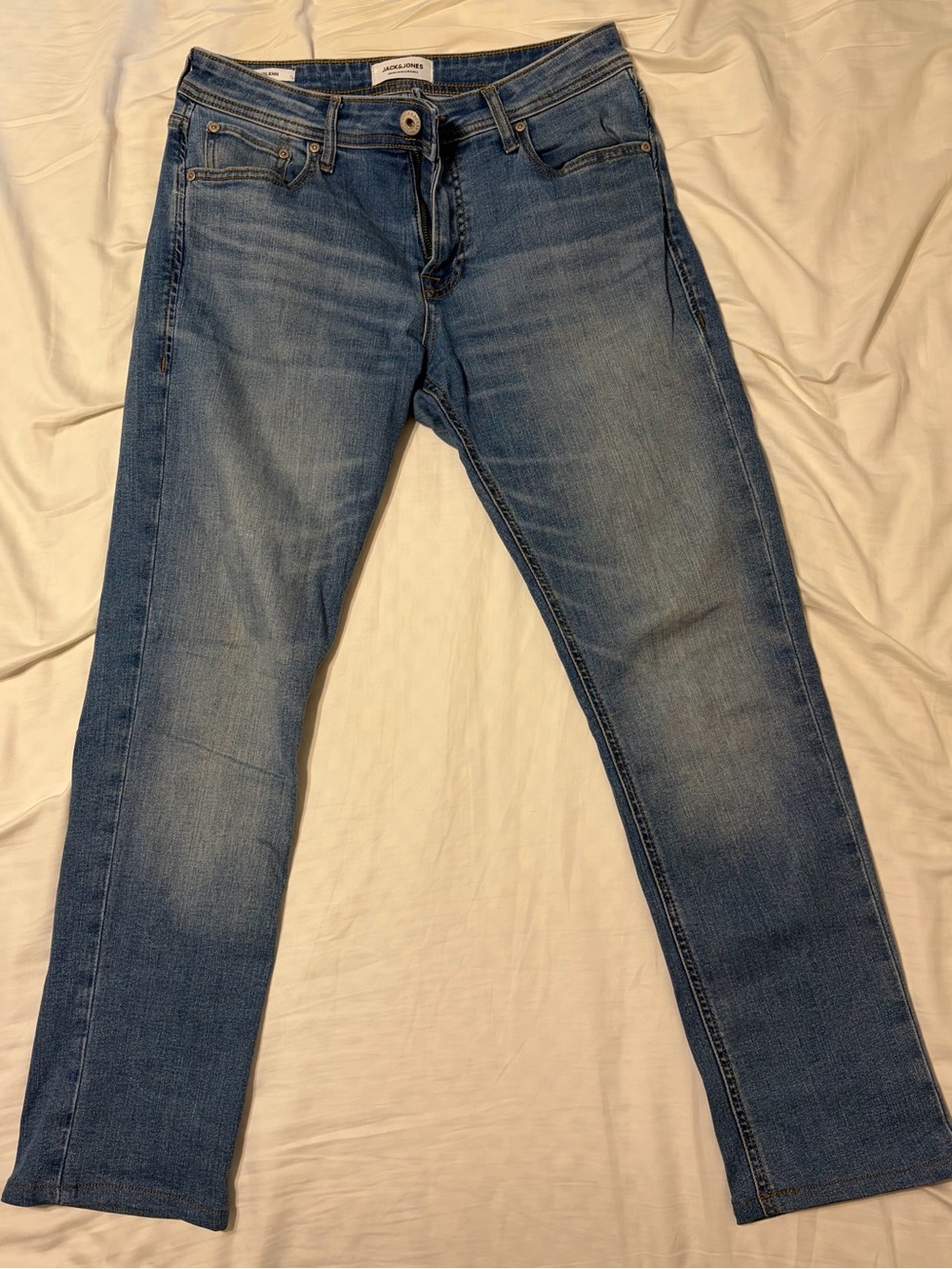 Jack and Jones Slim Jeans in Faded Blue Denim